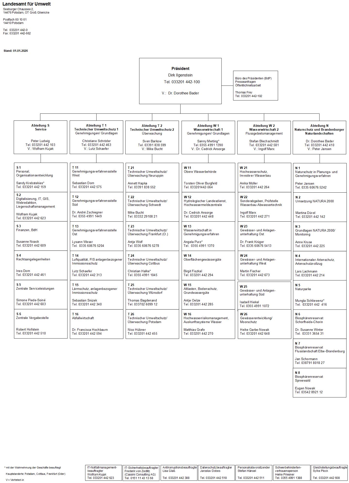 Ein Vorschaubild auf das Organigramm des Landesamtes für Umwelt. 