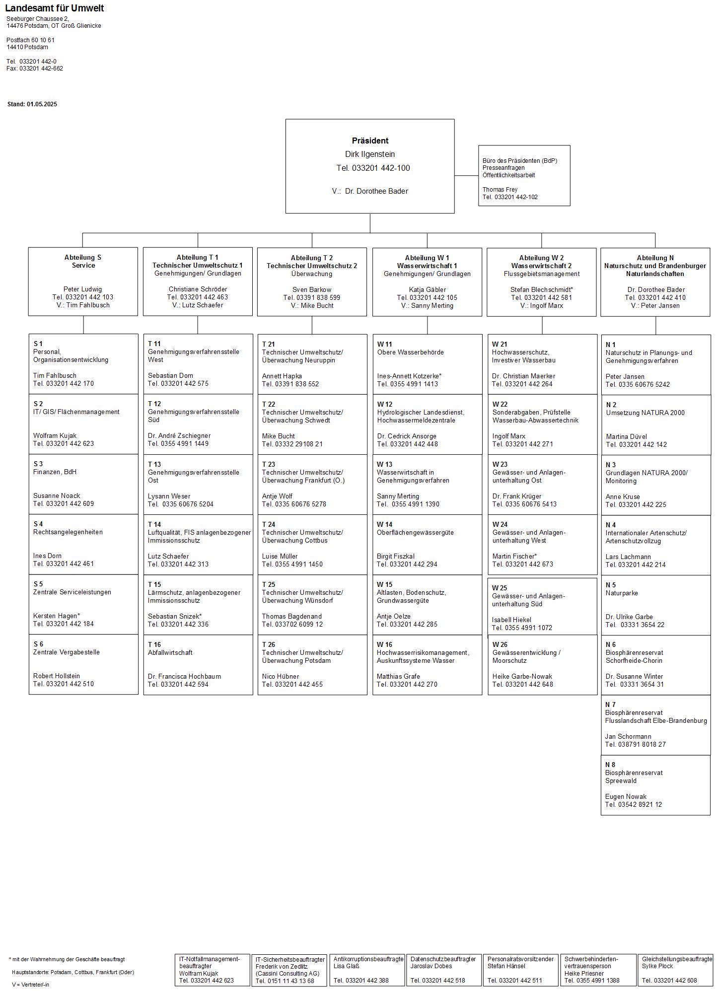 Ein Vorschaubild auf das Organigramm des Landesamtes für Umwelt. 