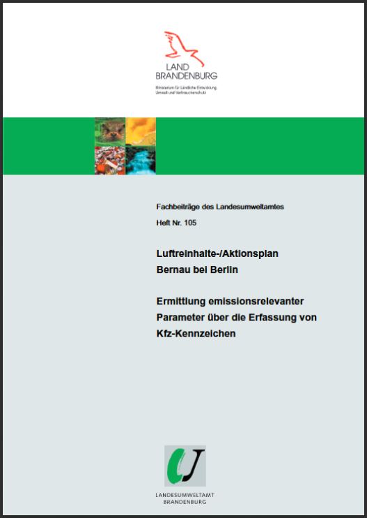 Bild vergrößern (Bild: Titelseite: Luftreinhalte-/Aktionsplan Bernau bei Berlin - Fachbeiträge, Heft 105)