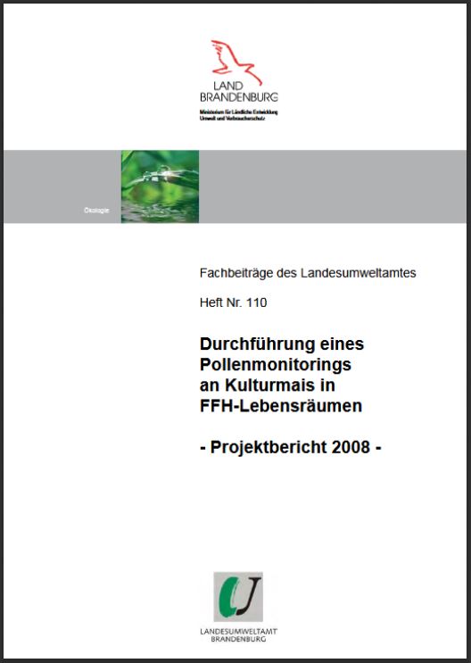 Bild vergrößern (Bild: Titelseite: Durchführung eines Pollenmonitorings an Kulturmais in FFH-Lebensräume - Fachbeiträge, Heft 110)