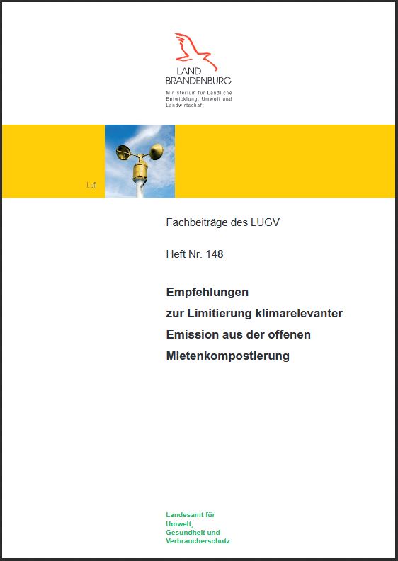 Bild vergrößern (Bild: Titelseite: Empfehlungen zur Limitierung klimarelevanter Emission aus der offenen Mietenkompostierung - Fachbeiträge, Heft 148)