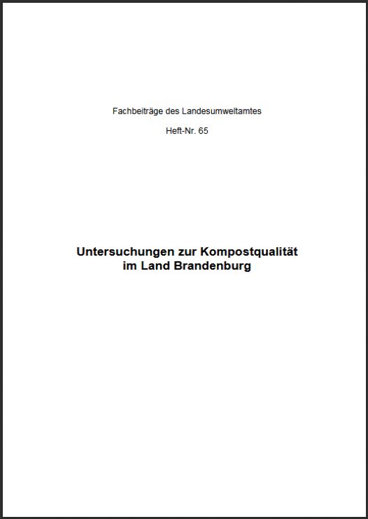Bild vergrößern (Bild: Titelseite: Untersuchungen zur Kompostqualität im Land Brandenburg - Fachbeiträge, Heft 65)