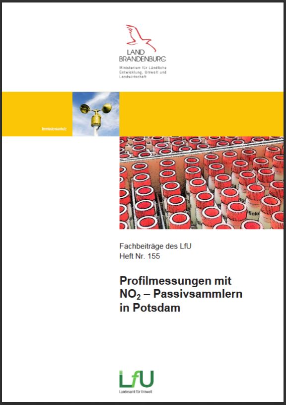 Bild vergrößern (Bild: Titelseite Profilmessungen mit NO2 – Passivsammlern in Potsdam - Fachbeiträge des Landesamtes für Umwelt Heft 155)