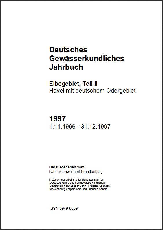 Bild vergrößern (Bild: Titelseite: Deutsches Gewässerkundliches Jahrbuch 1997)