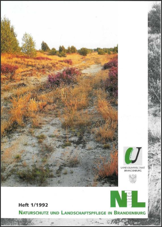 Bild vergrößern (Bild: Titelseite der Zeitschrift Naturschutz und Landschaftspflege in Brandenburg - 1992 Heft 1)