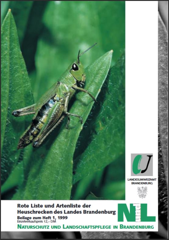 Bild vergrößern (Bild: Titelseite der Zeitschrift Naturschutz und Landschaftspflege 1999 Heft1 Beilage Rote Liste der Heuschrecken)
