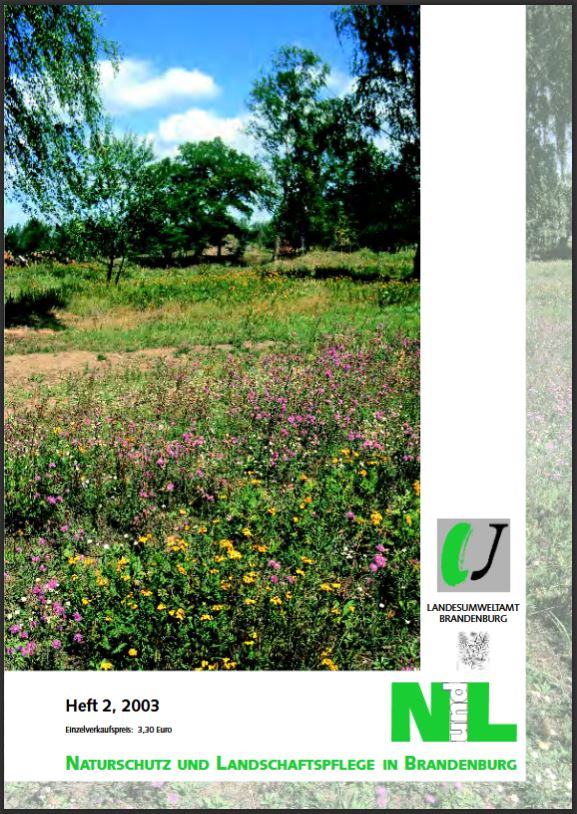 Bild vergrößern (Bild: Titelseite der Zeitschrift: Naturschutz und Landschaftspflege in Brandenburg Heft 2 - 2003)