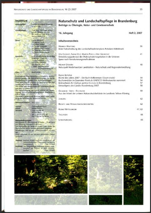 Bild vergrößern (Bild: Zeitschrift: Naturschutz und Landschaftspflege in Brandenburg Heft 2 - 2007)