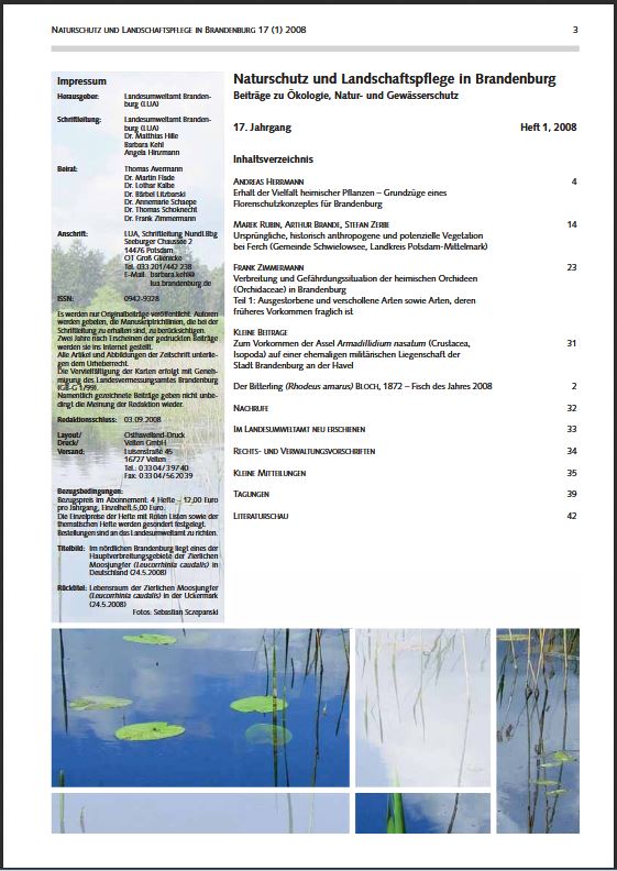 Bild vergrößern (Bild: Zeitschrift: Naturschutz und Landschaftspflege in Brandenburg Heft 1 - 2008)
