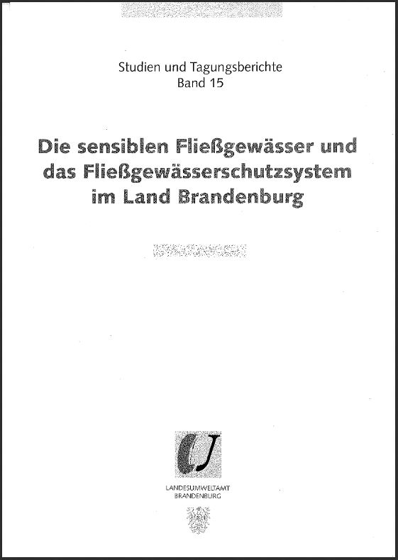 Bild vergrößern (Bild: Die sensiblen Fließgewässer und das Fließgewässerschutzsystem im Land Brandenburg - Studien und Tagungsberichte, Band 15)