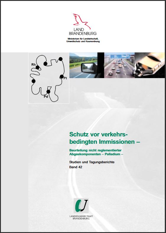 Bild vergrößern (Bild: Titelseite: Schutz vor verkehrsbedingten Immissionen - Beurteilung nicht reglementierter Abgaskomponenten - Studien und Tagungsberichte, Band 42)