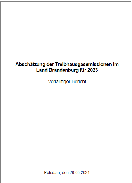Bild vergrößern (Bild: Abschätzung der Treibhausgasemissionen im Land Brandenburg für 2023)