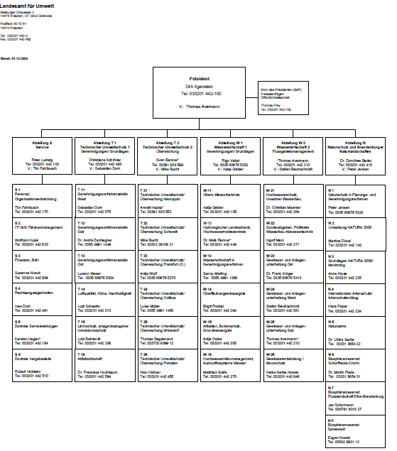Ein Vorschaubild auf das Organigramm des Landesamtes für Umwelt. 