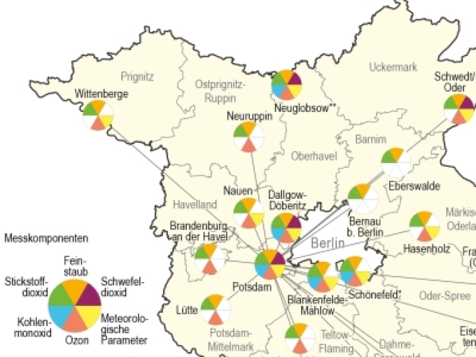 Ausschnitt Karte Luftgütemessnetz